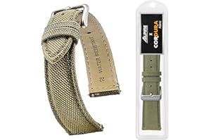 STUNNING SELECTION Alpine Cordura Fabric Watch Band - Quick Release Replacement Watch Bands - Water Resistant Back Lining Leather Strap - Watch Bands for Women & Men - Compatible with Regular & Smart Watch Bands