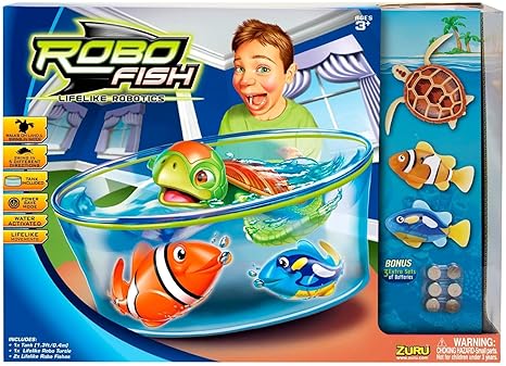 Robo Fish – Spielset mit 3 Figuren und Aqarium