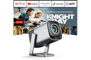 [Compatible with Netflix & TOF Real-time Focus] Mini Projector with WiFi and Bluetooth, XuanPad 1800 ANSI Smart Projector 4K Support, Dolby Audio & Keystone, 210° Rotatable Stand for Home