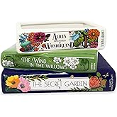 Steel Mill & Co Original Small Book-Shaped Decorative Planter, Ceramic Planter for Home Decor, Cute Bookshelf Accent, Unique Planter for Book Lovers, Alice/Wind in The Willows/Secret Garden