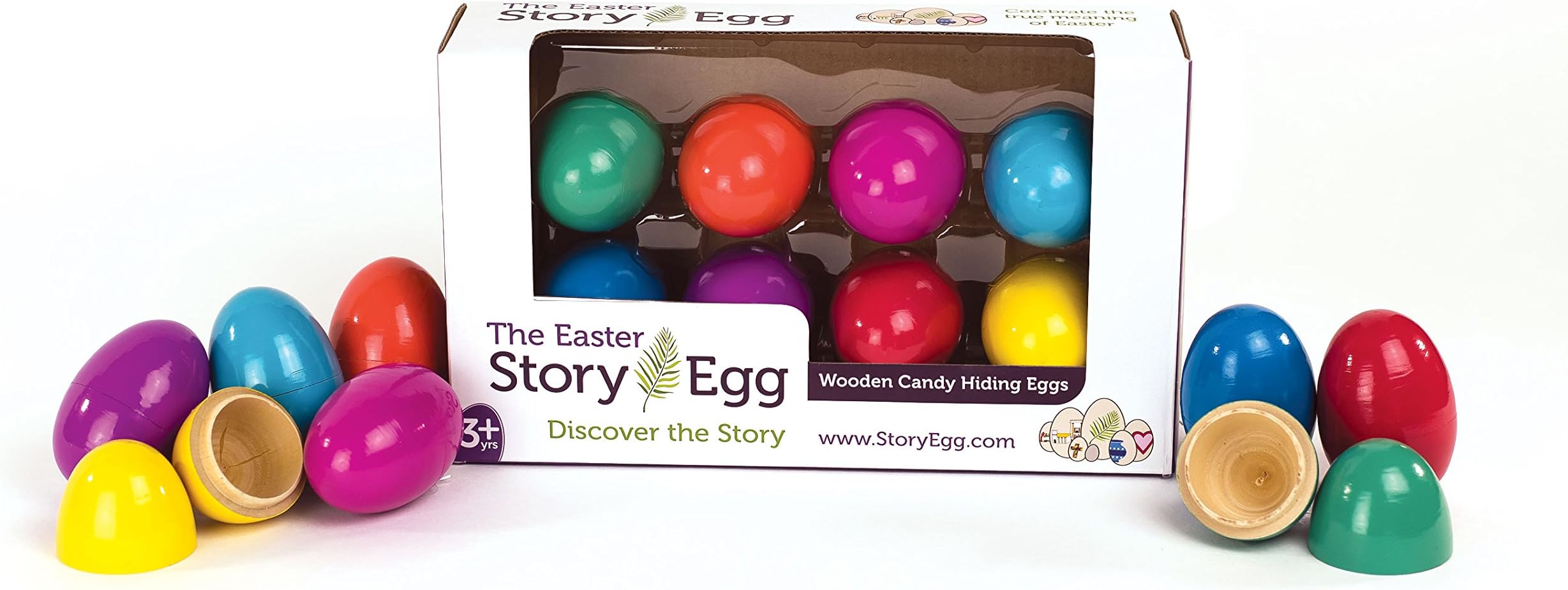 STORY EGG Easter Wooden Candy Hiding Eggs
