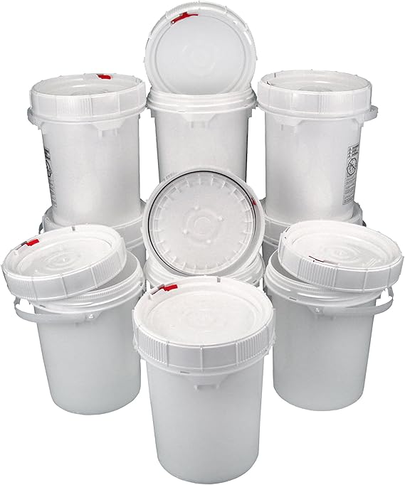 Screw Top Life latch 90 mil Bucket 5 Gallon, White Lid