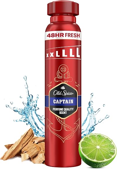 Old Spice Captain Deodorant Body Spray Men Aluminium Free 48H Fresh 250ml