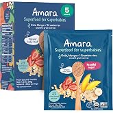 Amara Organic Baby Food - Stage 3 - Ancient Grain - Baby Cereal to Mix With Breastmilk, Water or Baby Formula - Shelf Stable Baby Food Made from Organic Fruit &amp; Veggies - 5 Pouches, 3.5oz Per Serving