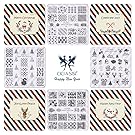 CICI&SISI Christmas Nail Art Stamping Plates Kit Stamp Plate Manicure DIY Template 4 Pieces-Happy New Year