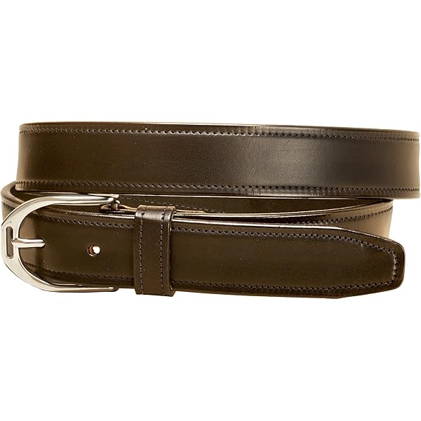 Amazon.com: Tory Repeated Stitch Bridle Leather Belt (Black