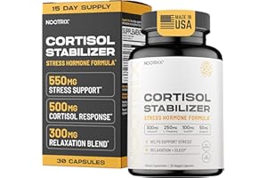 Nootrix Cortisol Manager & Stabilizer Supplement | Supports Deep Sleep, Relaxation, Adrenal Health & Stress | 300mg Ashwagandha | L-Theanine, Rhodiola Rosea Extract & Apigenin | 30 Capsules