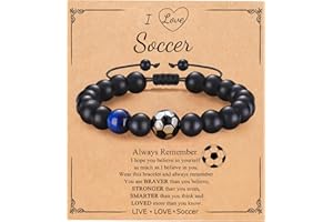 QWNHONEY Basketball Baseball Soccer Football Bracelet Gifts for Players Fans Men Valentine's Day Birthday Graduation Christmas Back to School Gifts for Son Grandson Brother Nephew
