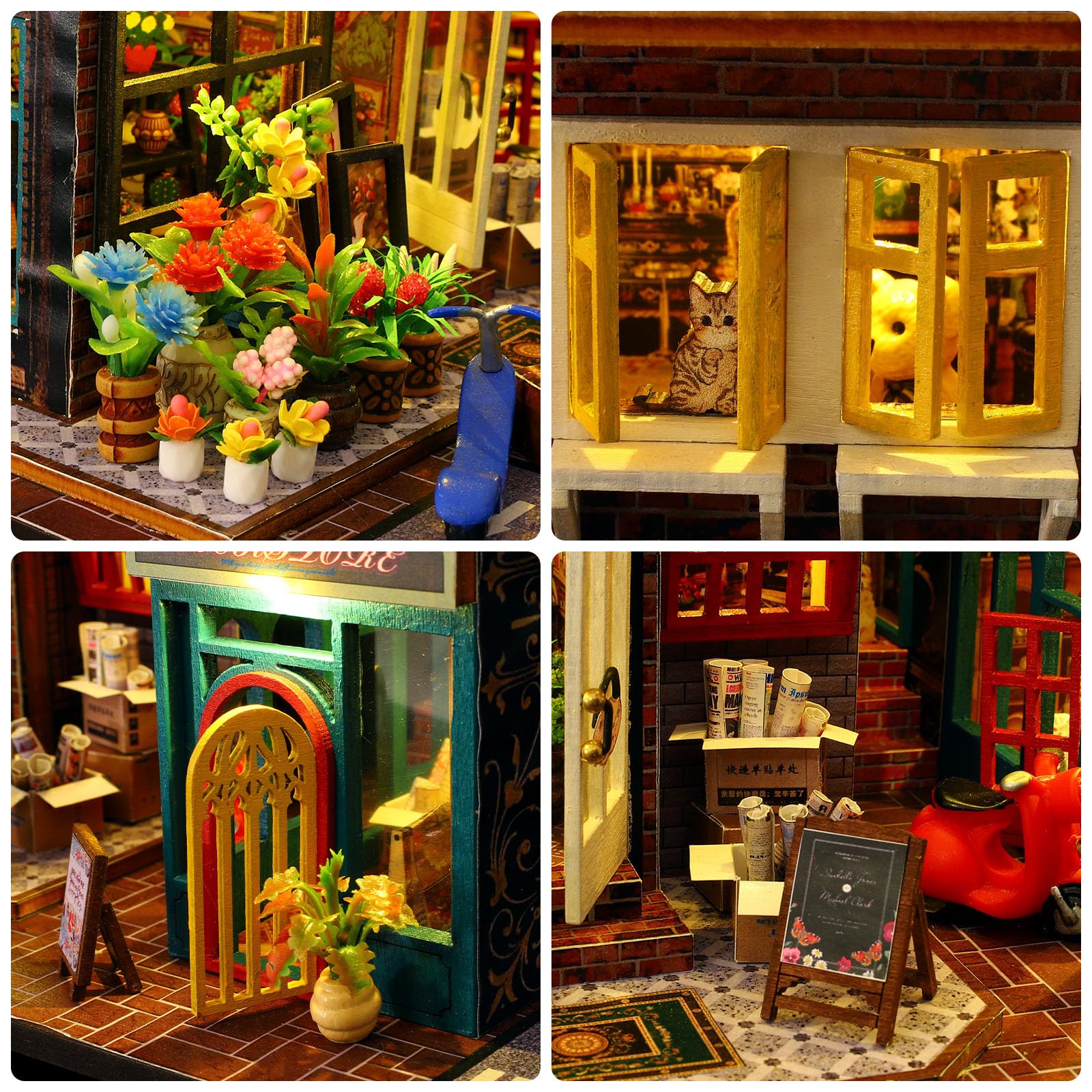 GuDoQi DIY Miniature Dollhouse Kit, Tiny House With Furniture, 1:24 Scale, Creative Handmade Crafts Gift for Birthday Christmas Day, Scarborough