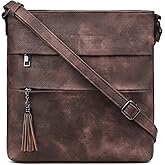 MASINTOR Crossbody Purses for Women, Multi Pocket Casual Crossbody Bag, Adjustable Strap Shoulder Bag with Tassel