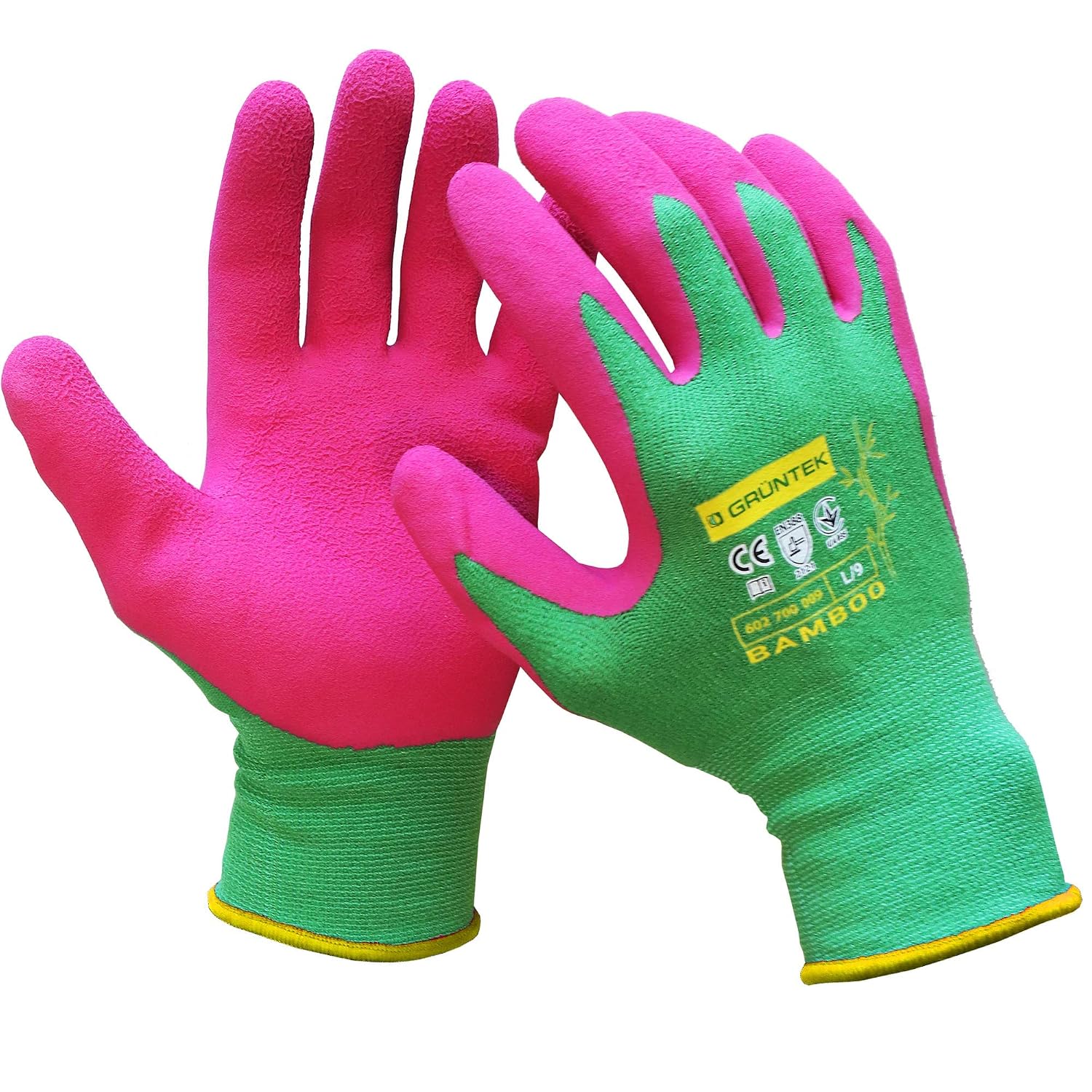 GRÜNTEK 2 works Garden Gloves Bamboo Garden Work Gloves for Domestic and Commercial Use in Horticulture, Fishing