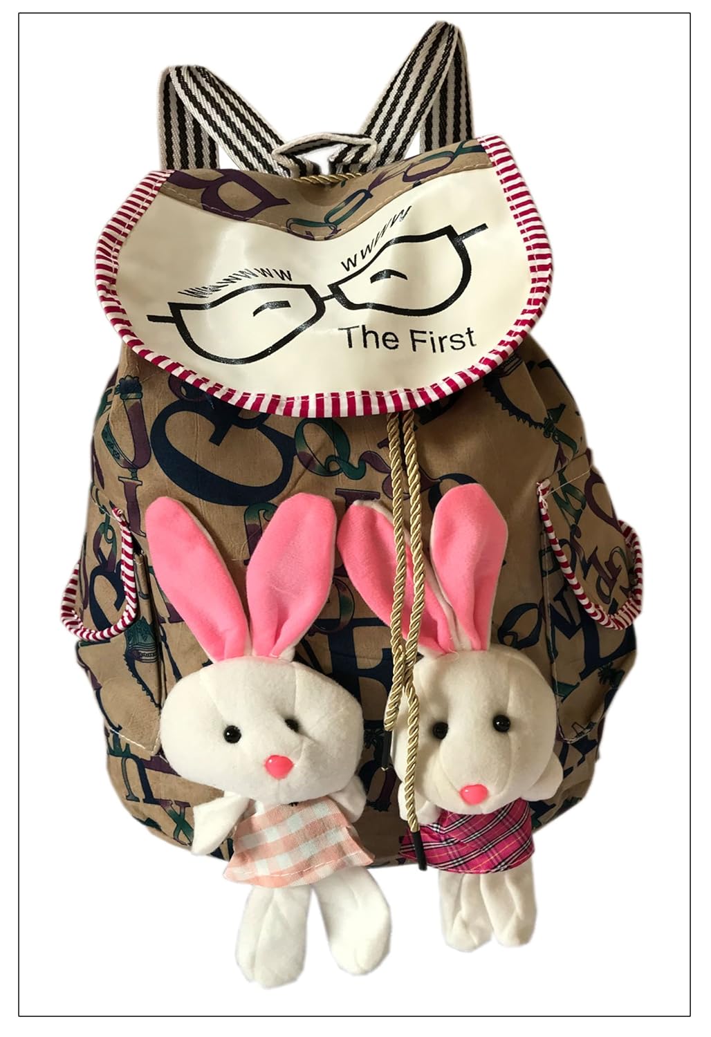 sndia women's canvas cute teddy printed backpack, random colour