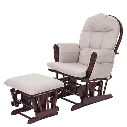 Mendler Fauteuil à Bascule Hwc C76 Avec Repose Pied Tissu