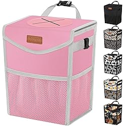 Pritent Car Trash Can with Lid, Cute Leakproof Car