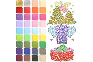 Jyongmer 10800 Pcs 1 Inch Tissue Paper Squares, 36 Color Assorted Rainbow Tissue Paper for Crafts, Scrapbooking, Art Projects, Decoupage, Collage, Preschool Crafts, School