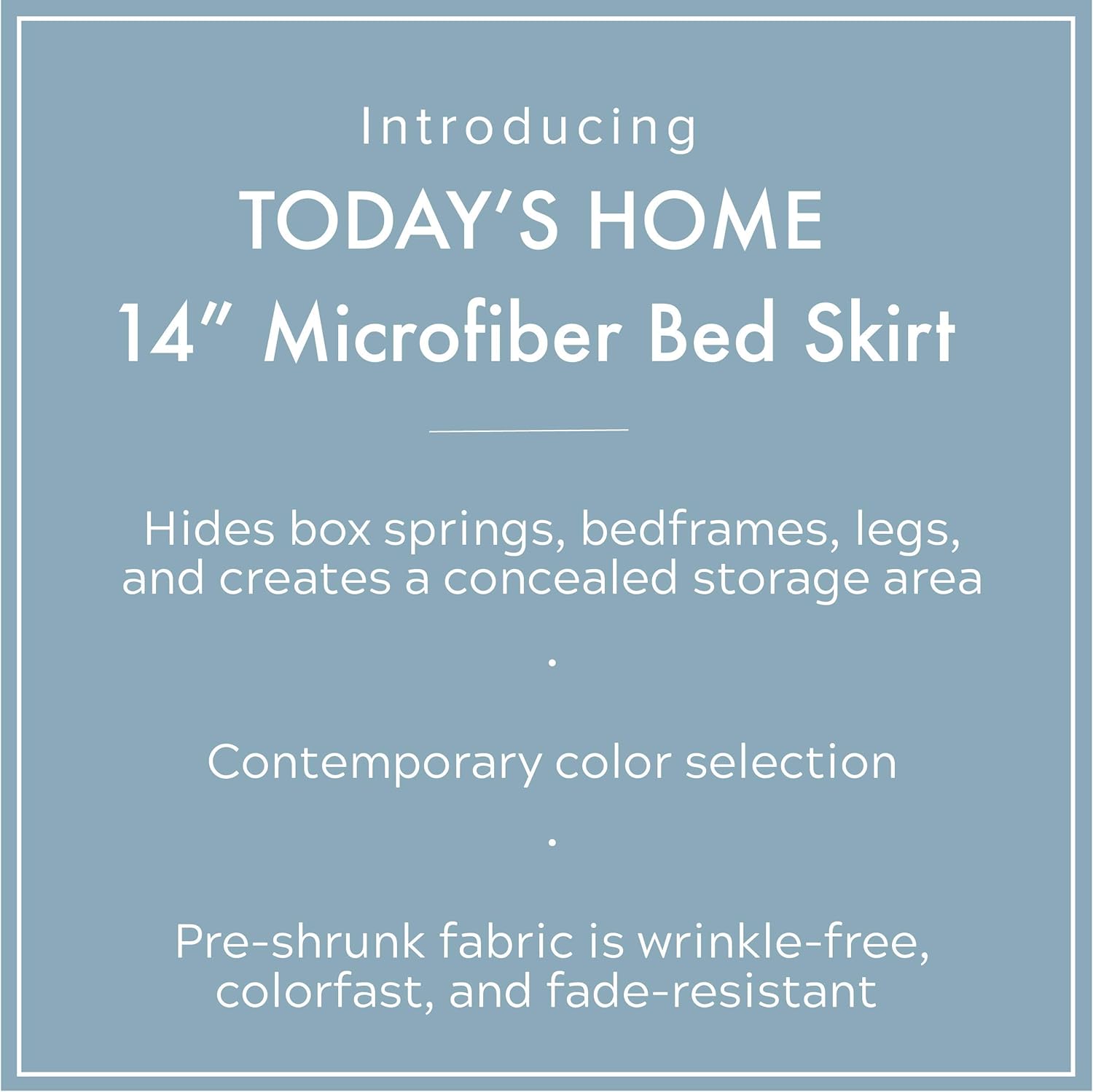 TODAY'S HOME Classic Tailored, Microfiber, 14" Drop Length Bed Skirt Dust Ruffle, Full, Ivory: Home & Kitchen