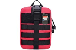 Tigrett Outdoors LLC Ham Radio Go Bag in Red Colour with Tear-Away Velcro Back - Molle Compatible, Multi-Pocket Design for Radios, Cables, and Gear