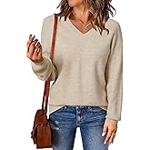 Arach&Cloz Women's Wool Blend Sweaters V Neck Winter Business Casual Outfits Warm Tops 2026
