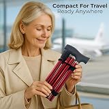 Life Healthcare Folding Walking Stick Adjustable Height Red Lightweight view 8