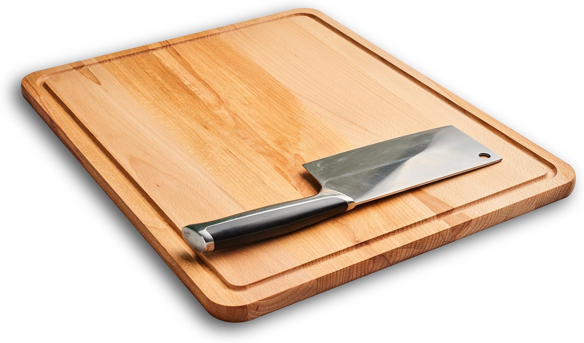 Large Rectangular Wooden Cutting Board. 45 x 35 x 1,5 cm. Beech Wood. Chopping Board. Best Rated Hardwood Cutting Block.