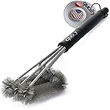 Qually United - a Must Have 18" Best BBQ Grill Brush 3 in 1, Durable and Effective, Barbecue Grill Brush Bristles are Made of Stainless Steel Woven Wire - a Perfect Gift for All Barbecue Lovers