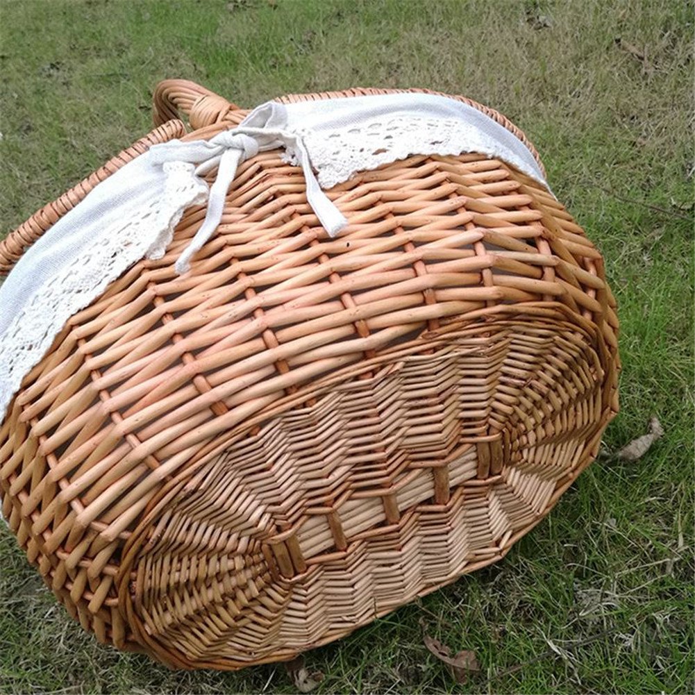 Almacenamiento y organización Cesta De Picnic De Mimbre Color Madera