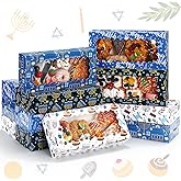 TecUnite 12 Pcs Hanukkah Cookies Boxes 12 x 5.5 x 2.5 Inch with PVC Window Chanukah Bakery Treat Box for Gift Giving Holiday Gift Wrap Cases for Hanukkah Theme Party Supplies