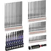 Geinxurn 63Pcs S2 Hex Screwdriver Bit Set, Metric &amp; SAE Magnetic | Zinc Phosphate Anti-Rust Coating,S2 Alloy Steel,Precision Magnetic Tips,1/4'' Quick-Release Shank,Impact-Ready Bit Holder