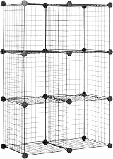 Amazon Basics 6-Shelf Cube Interlocking Storage Unit Black 37 x 77 x 114 cm view 1
