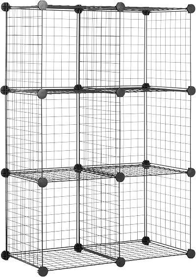 Amazon Basics 6-Shelf Cube Interlocking Storage Unit Black 37 x 77 x 114 cm