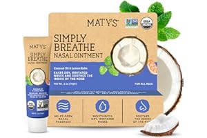 Matys Simply Breathe Nasal Ointment – Dry Nose Relief – Soothes Sore Noses from Air Travel, Dry Climates, CPAP Use & More –Natural Saline Alternative for Adults & Kids – 0.5 oz