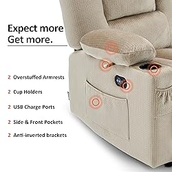 MCombo 55.9" Power Loveseat Recliner with Heat and