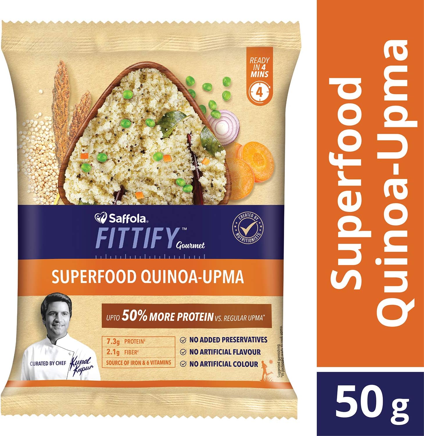 Saffola FITTIFY Gourmet Superfood Quinoa Upma, Power Breakfast, 50g