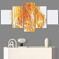 SIGNWIN 5 Panel Canvas Wall Art Abstract Closeup Colorful Digital Art Lights for Home Decorations Ready to Hang - 60