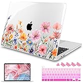 Mektron Case for MacBook Pro 16 Inch A2141 Cover 2019 Release 16" with Liquid Retina Display/Touch ID, Plastic Hard Shell with Keyboard Skin & Screen Protector & Dust Plug, Floral P165