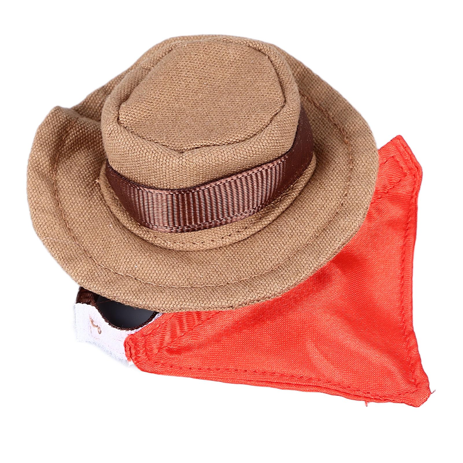Yosoo Health Gear Bearded Dragon Cowboy Hat and Bandana, Halloween Reptile Costume Cap lizard party hat with Removable Bib for Lizard Hamster Leopard Gecko Small Animal (Brown)