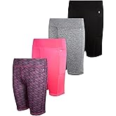 dELiA*s Girls Bike Shorts - 4 Pack Athletic Compression High Waisted Biker Shorts for Girls for Dance Yoga Gymnastics (7-16)