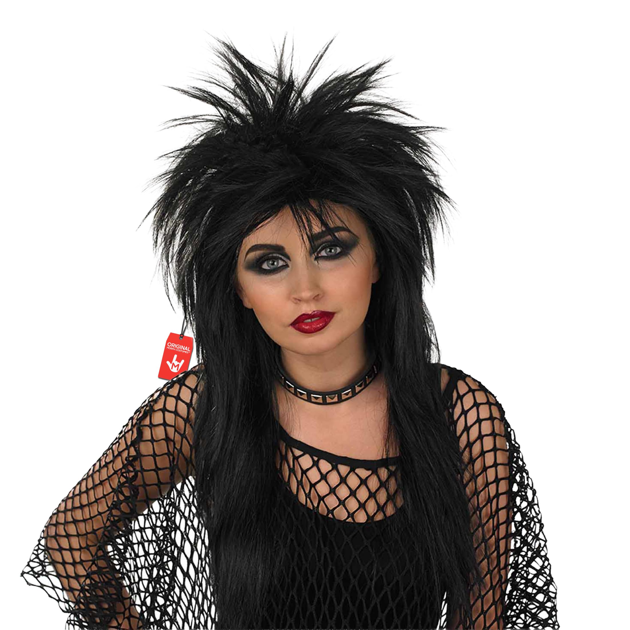 Fun Shack FNX2887 Costume, Mens and Womens, Glam Rock Black Wig, One Size