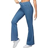 THE GYM PEOPLE Women's Stretchy Bell Bottom Jeans Wide Leg Breathable Pull On Flare Jeggings Pants with Pockets