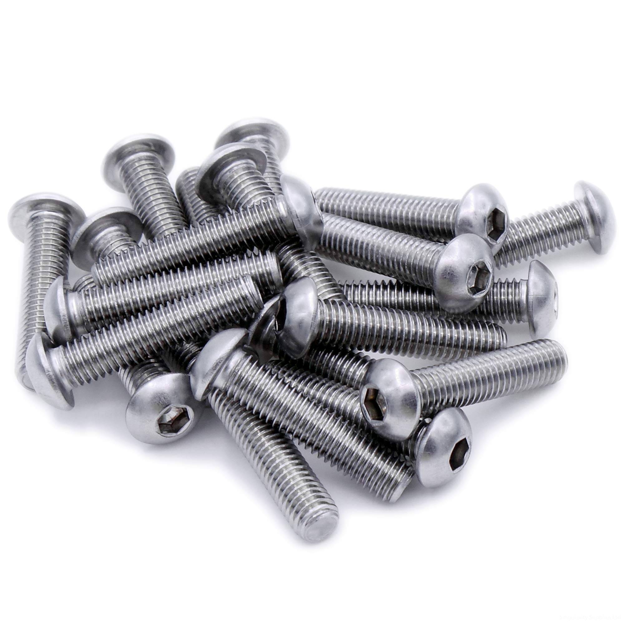 M5 (5mm x 6mm) Hex Socket Button Machine Screw (Bolt) - Stainless Steel (A2) (Pack of 20)