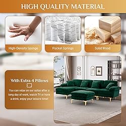 Wrofly U-Shaped Sectional Sofa Couch, 114" Comfy