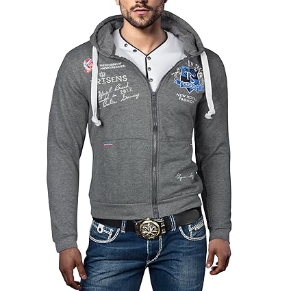 Trisens GEILES HOODIE OLDSCHOOL KAPUZEN COLLEGE JACKE SWEATJACKE BASEBALL SPORTJACKE S M L XL XXL