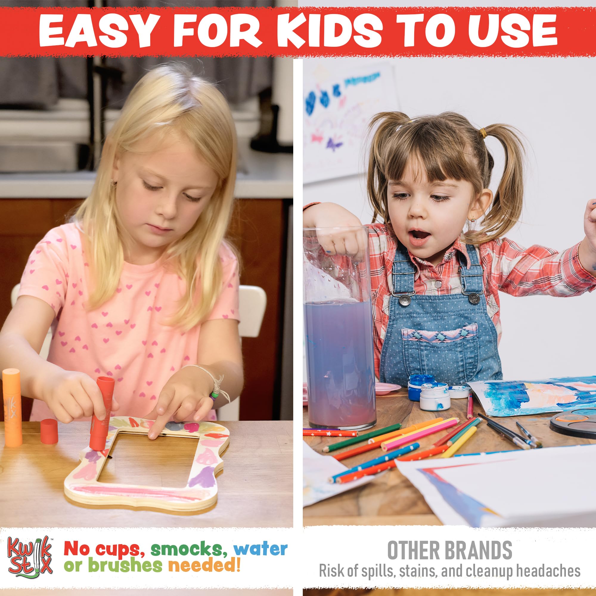 Kwik Stix Solid Tempera Paint Sticks, 12 Colors, Washable Paint Sticks for Kids, Super Quick Drying, Non-Toxic, Allergen Free, Comes in Classic Rainbow Colors, Ideal for Kids and Toddlers