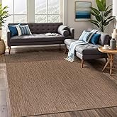 Beverly Rug Indoor Outdoor Rug 6x9, Washable Outside Carpet for Patio, Deck, Porch, Solid Modern Area Rug, Water Resistant, J