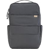 Roo Diaper Bag Backpack | Charcoal 1LB Baby Bag - 11 Pockets &amp; Changing Pad | Lightweight diaper bag backpack for baby essentials, 11 pockets, changing pad, bottle storage, water-resistant charcoal bag!!