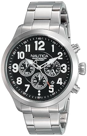Chronograph Black Dial Mens Watch - NAI18508G