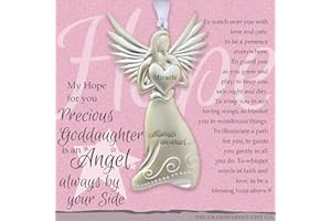 THE GRANDPARENT GIFT CO. Beautiful Angel Ornament - Gift for Goddaughter for Baptism, Confirmation with Heartwarming Sentiment (Goddaughter)