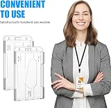 Vicloon Vertical 2-Card Badge Holder Clear Plastic 2 Pack view 6