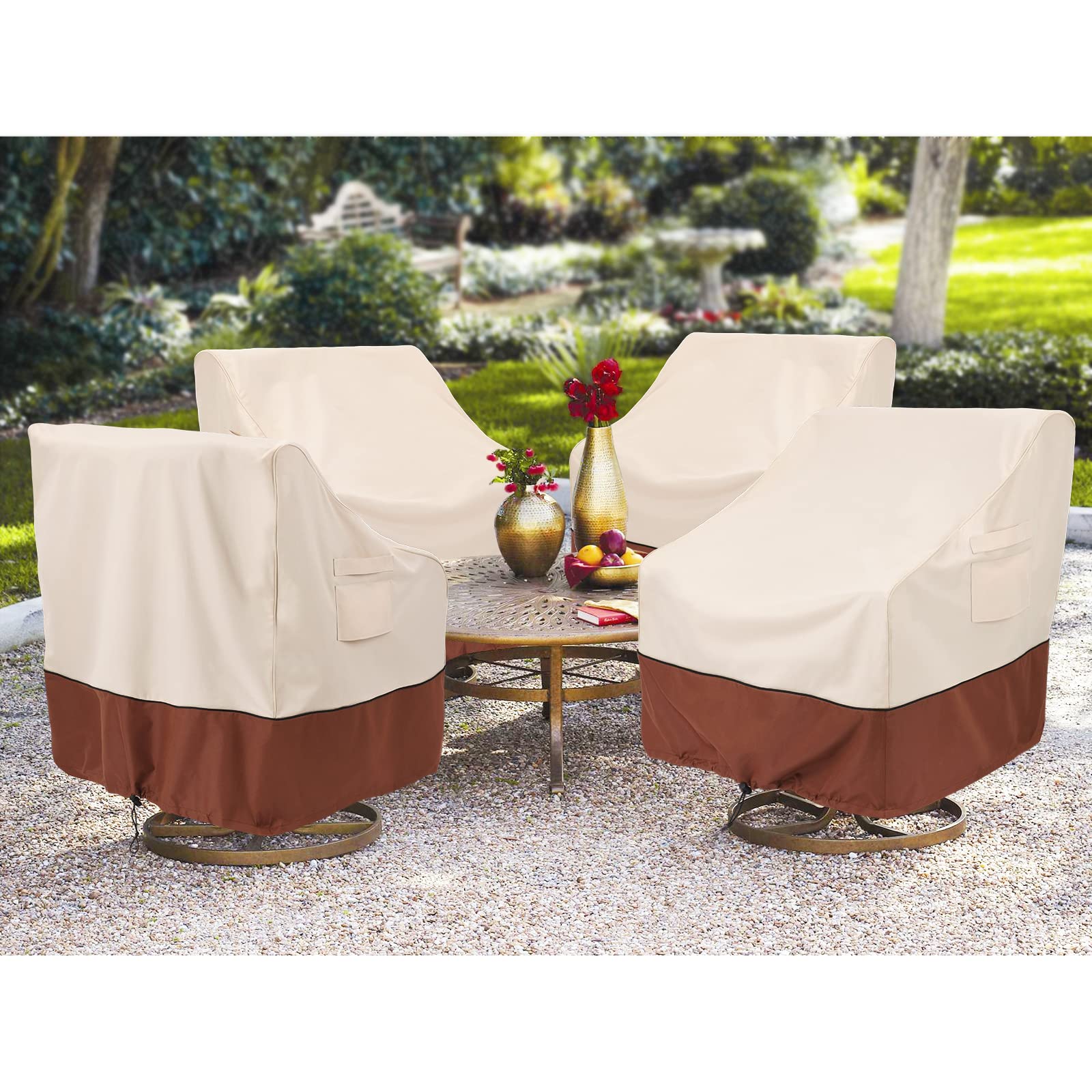 COSFLY Outdoor Furniture Cover for Patio Chairs Waterproof Clearance, Outside Furniture Lounge Deep Seat Cover, Fits up to 33W x 34D x31H inches(2 Pack)