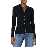 Amazon Essentials Women's Fine Gauge Stretch Polo Ribbed Cardigan (Previously Daily Ritual)